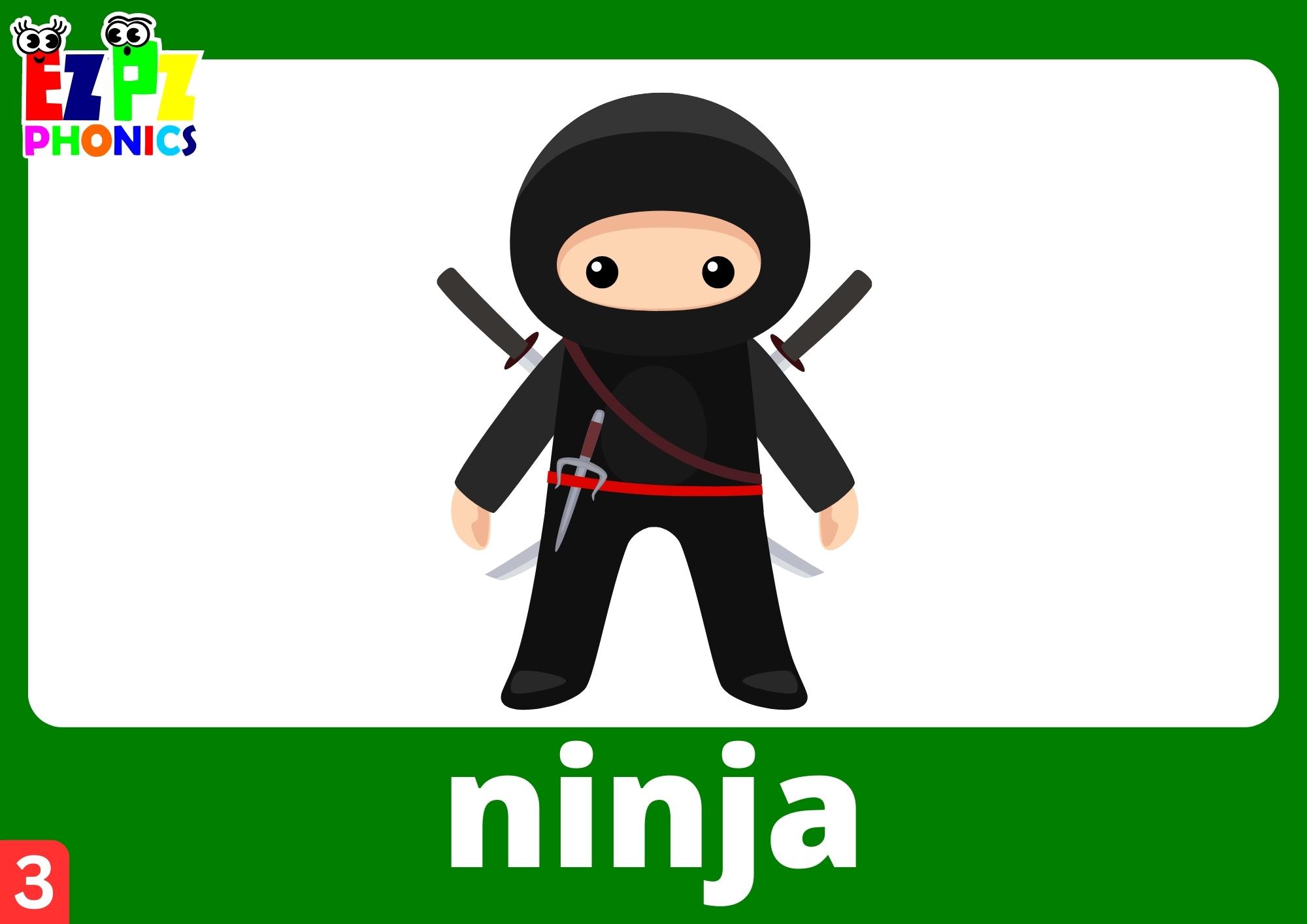 Letter N Words Phonics Flashcards with Images and Words Free Printable PDF or View Online For Homeschool Parents and Teachers to Teach Kindergarten and Preschool Children Group 3